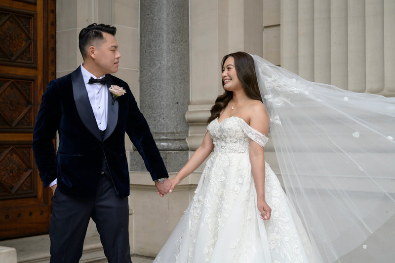 Real bride Alyssa marries in a custom Aspen gown
