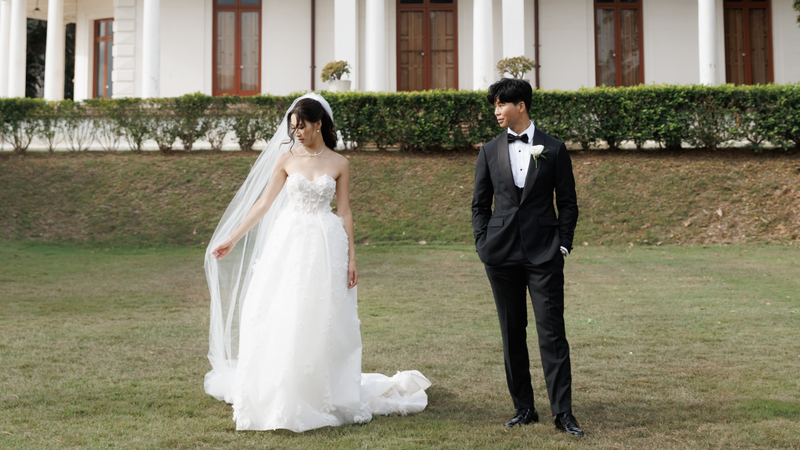 Real Bride Therisa marries in custom Sage gown